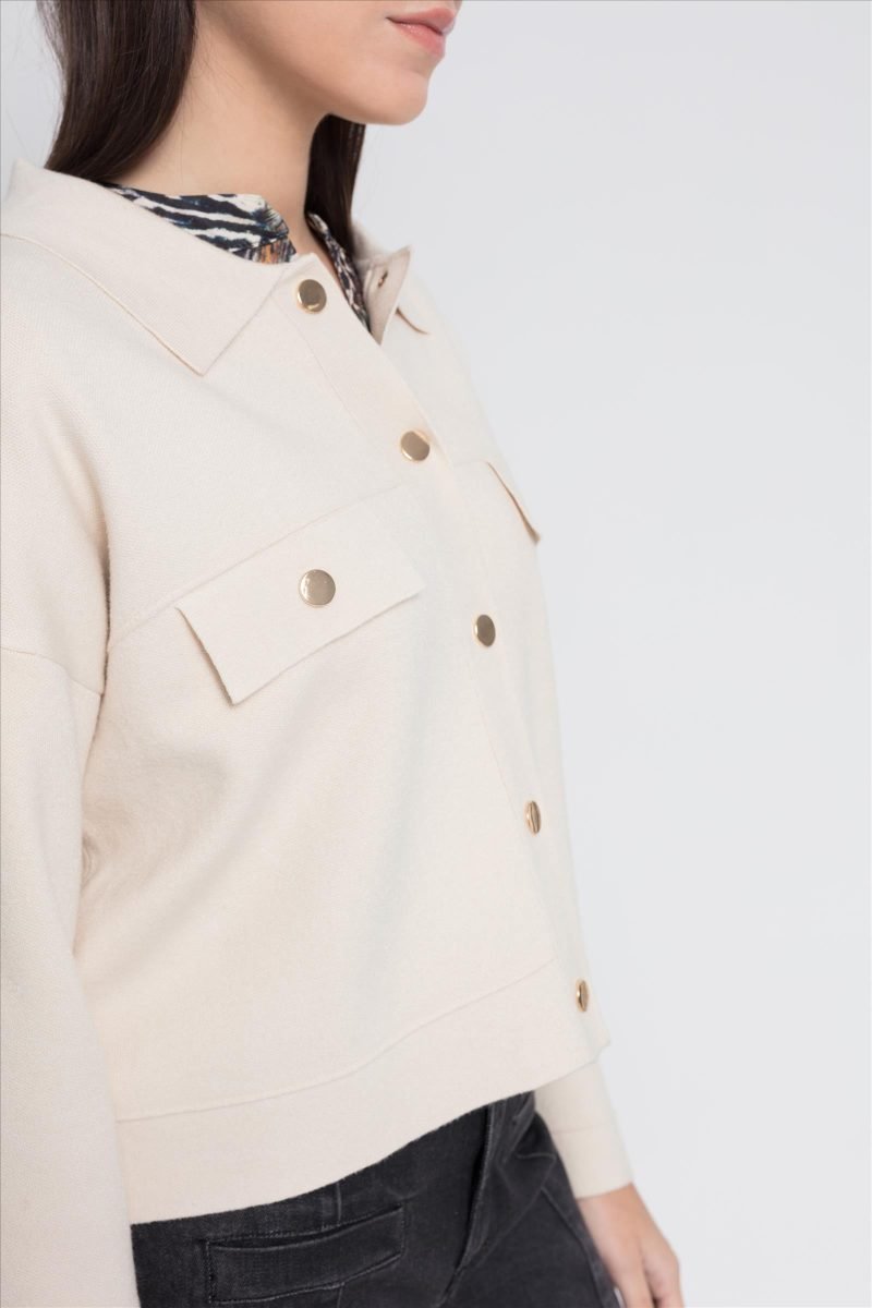 Chaqueta punto crudo